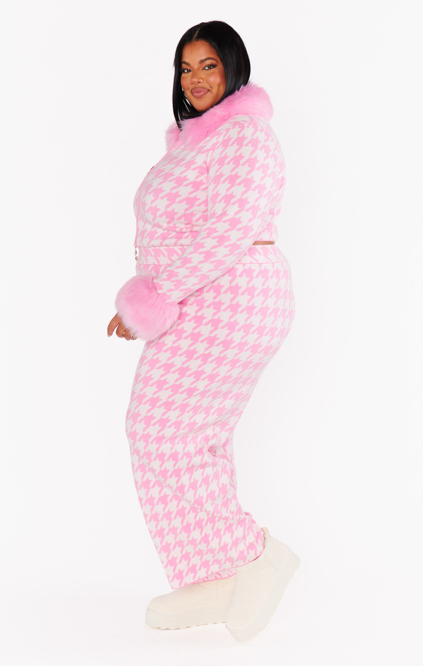 Zermatt Sweater Pant ~ Pink Houndstooth Knit – Show Me Your Mumu