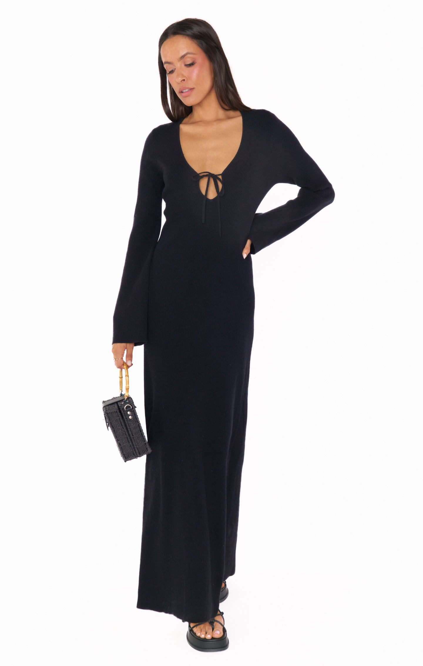 Vacay Maxi Dress ~ Black Rib Knit – Show Me Your Mumu