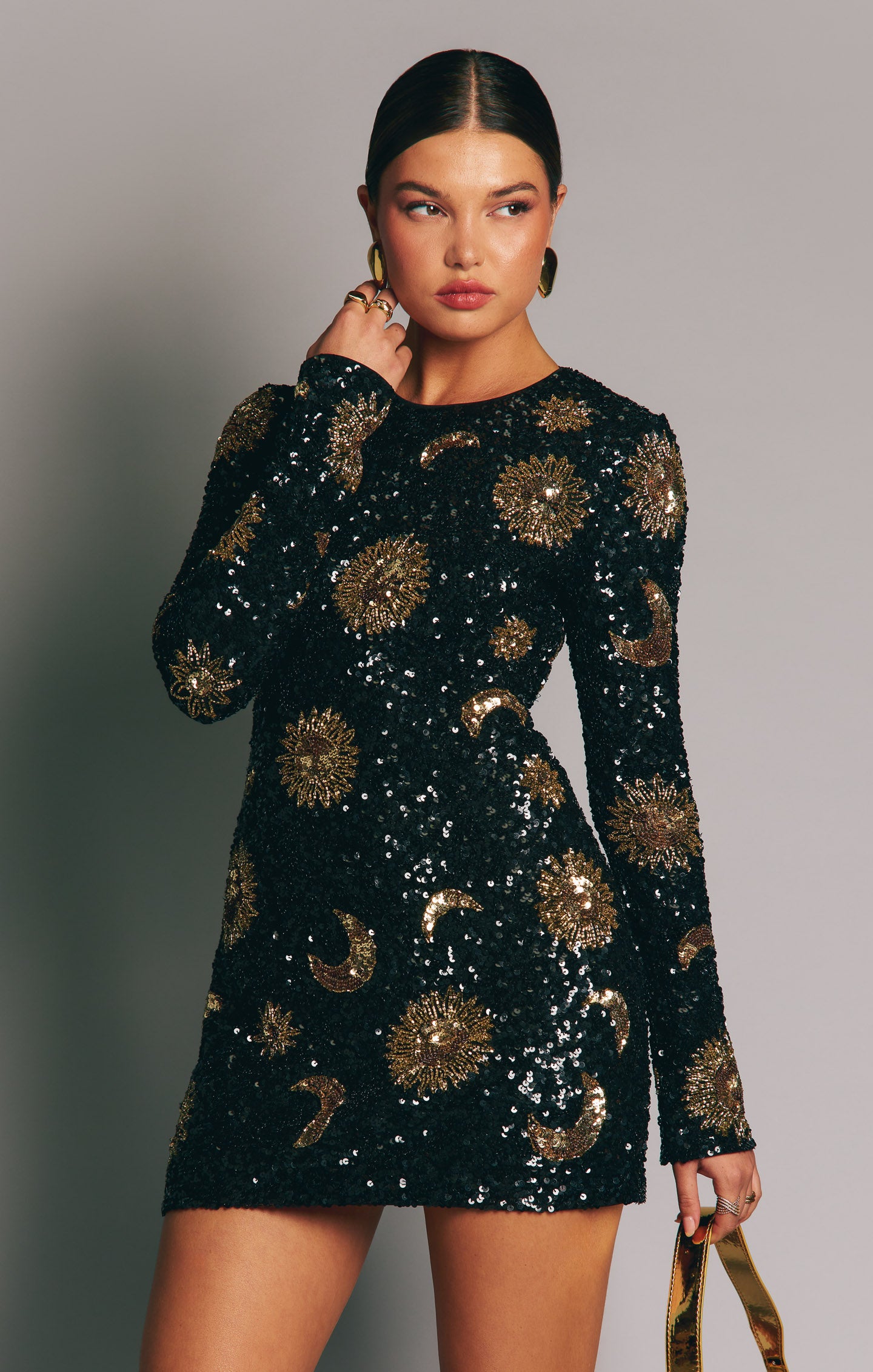 Myth Mini Dress Celestial Sequins Black – Show Me Your Mumu