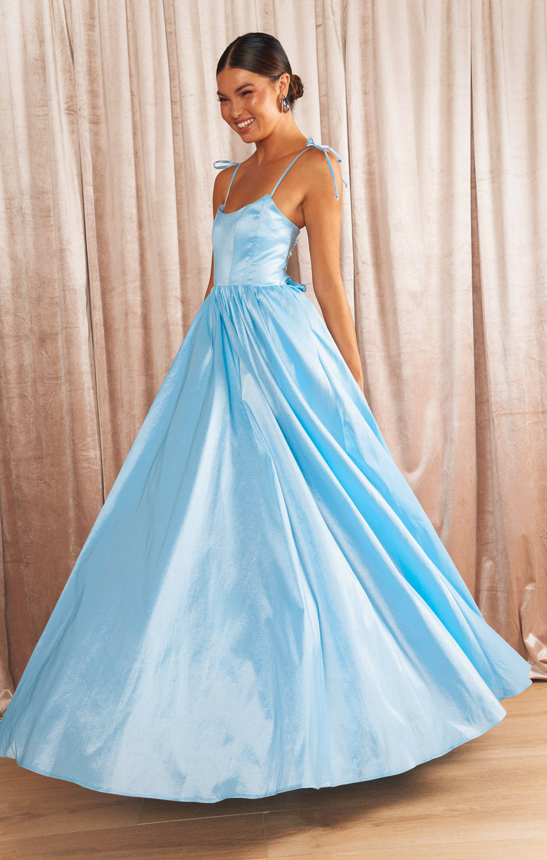 Juliet Maxi Dress ~ Light Blue Taffeta Show Me Your Mumu Juliet Maxi Dress ~ Light Blue Taffeta Show Me Your Mumu