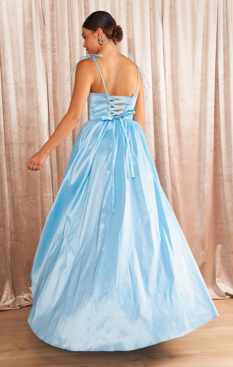 Juliet Maxi Dress ~ Light Blue Taffeta Show Me Your Mumu Juliet Maxi Dress ~ Light Blue Taffeta Show Me Your Mumu