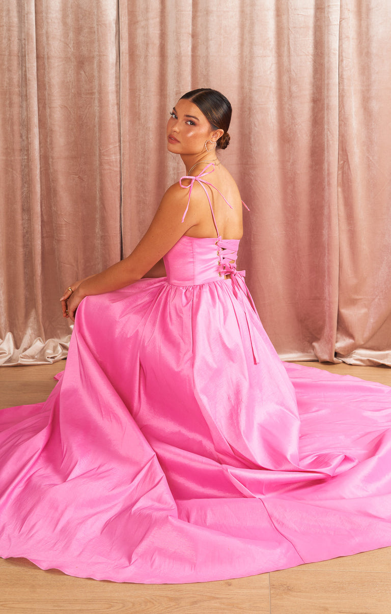 Juliet Maxi Dress ~ Pink Taffeta