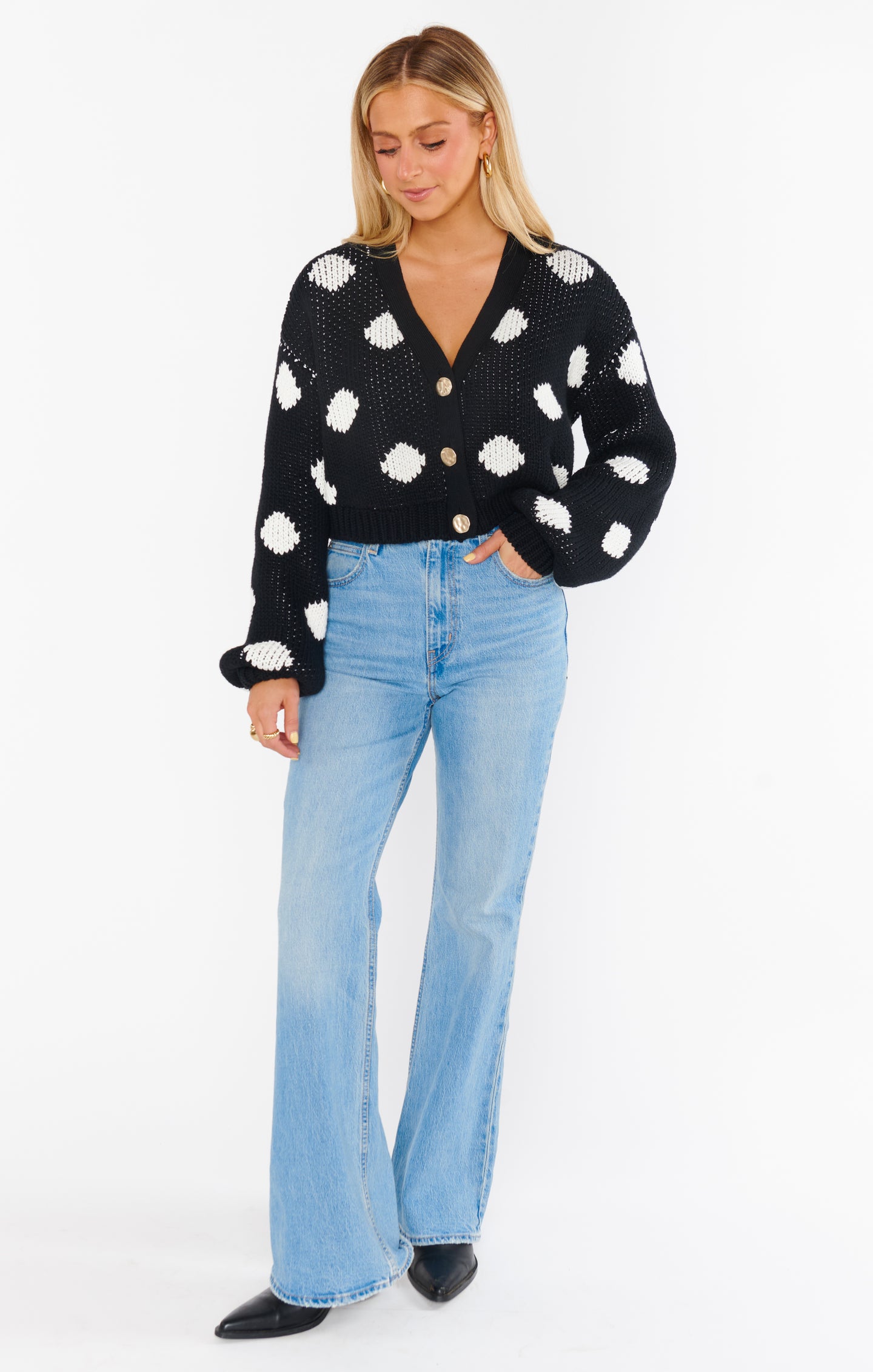 (取寄) ショウ ミー ユア ムームー レディース クレミー カルディ Show Me Your Mumu women Clemmie Cardi Polka dot Knit Clemmie Cardi ~ Polka Dot Knit – Show Me Your Mumu
