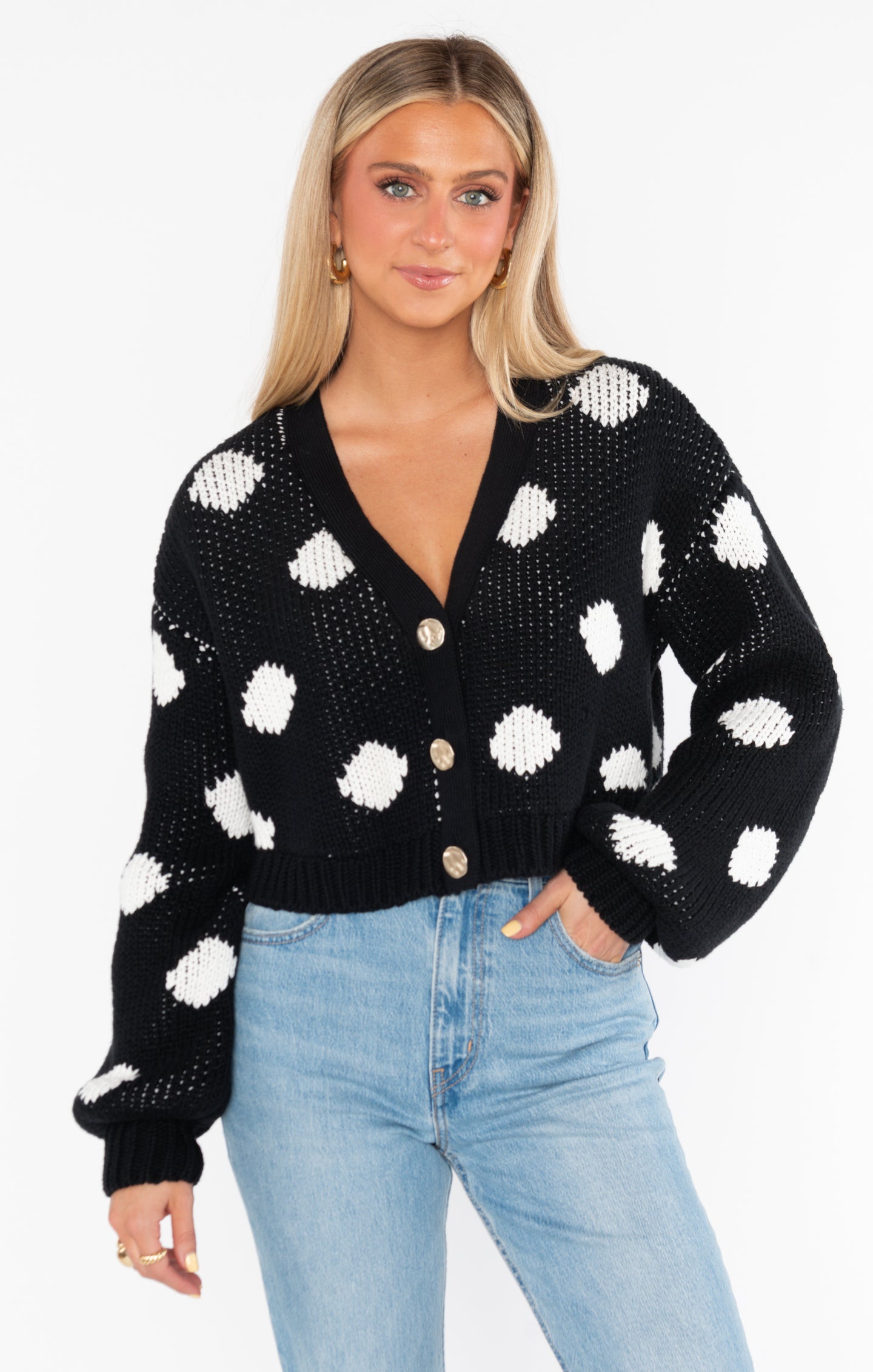 (取寄) ショウ ミー ユア ムームー レディース クレミー カルディ Show Me Your Mumu women Clemmie Cardi Polka dot Knit Clemmie Cardi ~ Polka Dot Knit – Show Me Your Mumu