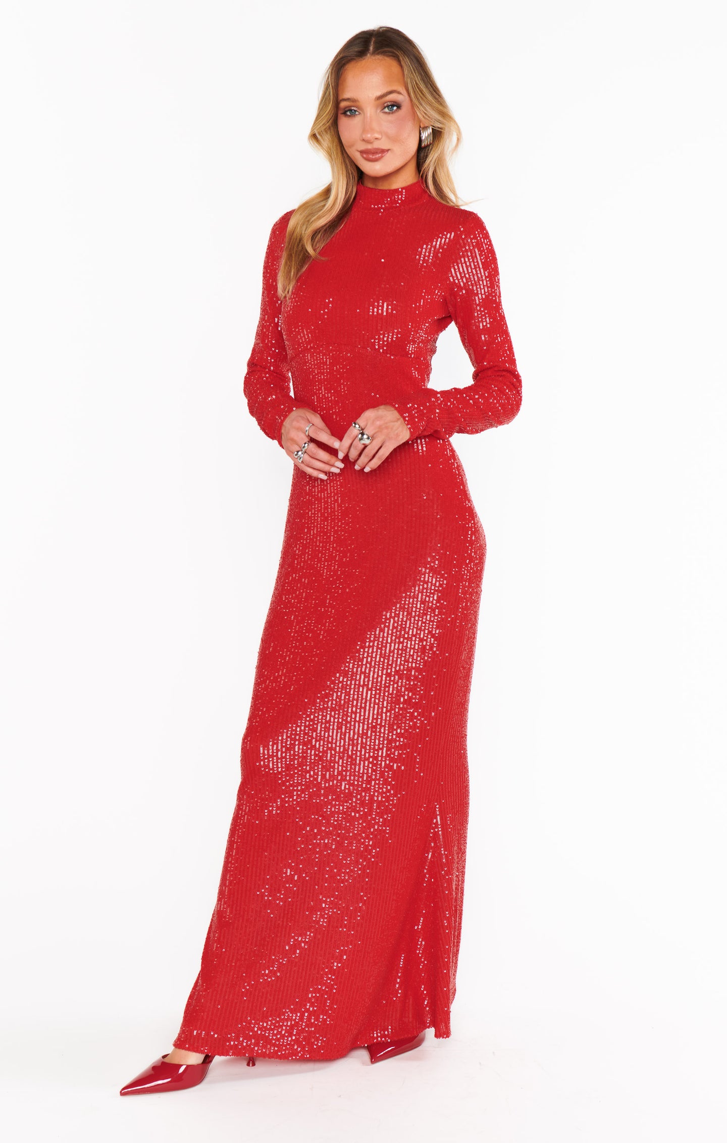 オールインワン・サロペット Msgm Red Sequined Dress Msgm Women's Red Sequin Short Dress - Dipierro