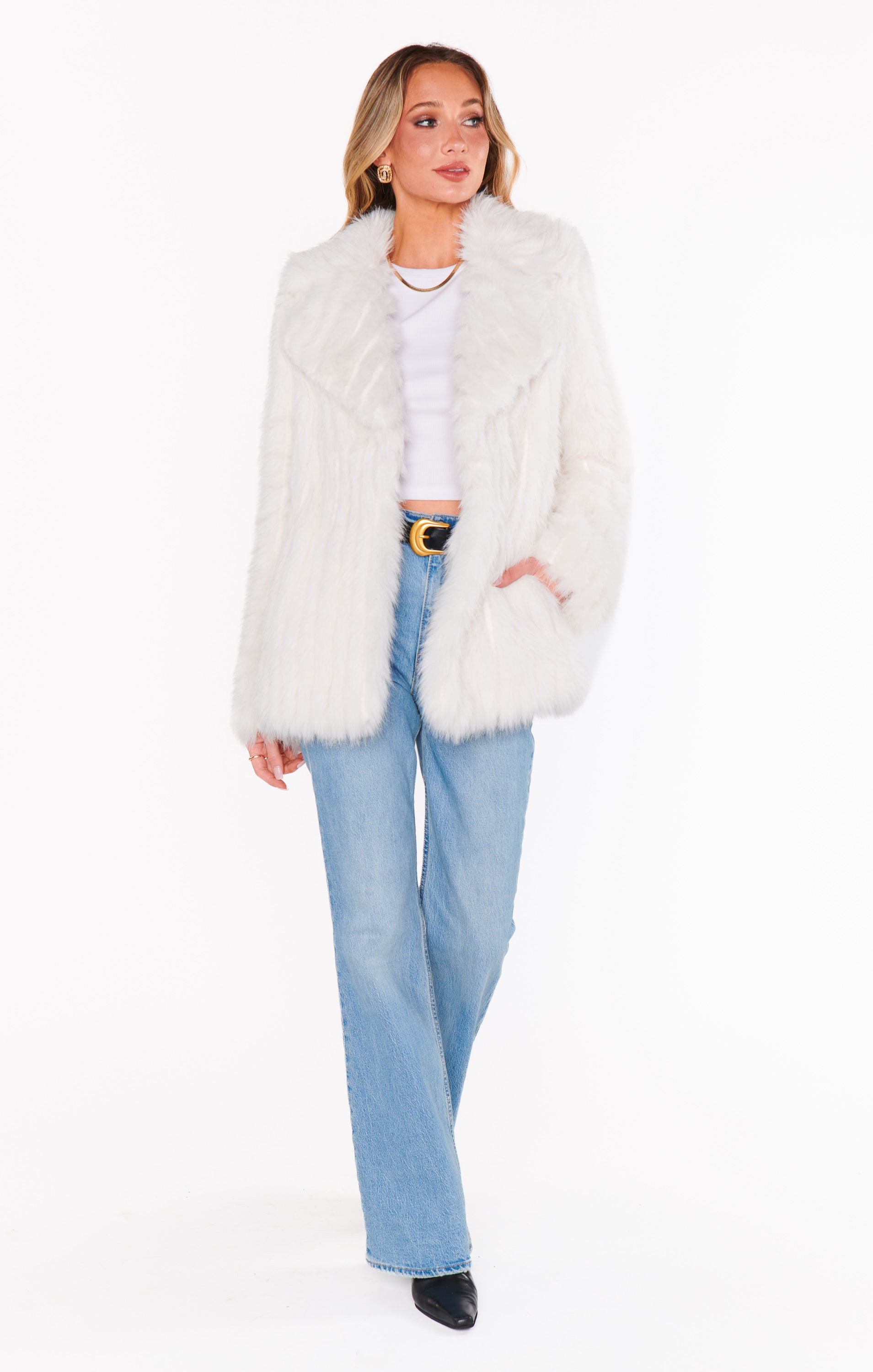 Salt Lake Fur Coat ~ White Faux Fur – Show Me Your Mumu
