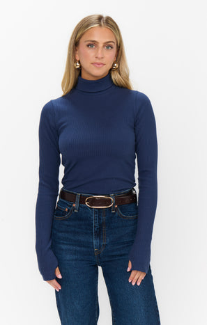Layer Up Top ~ Navy Rib