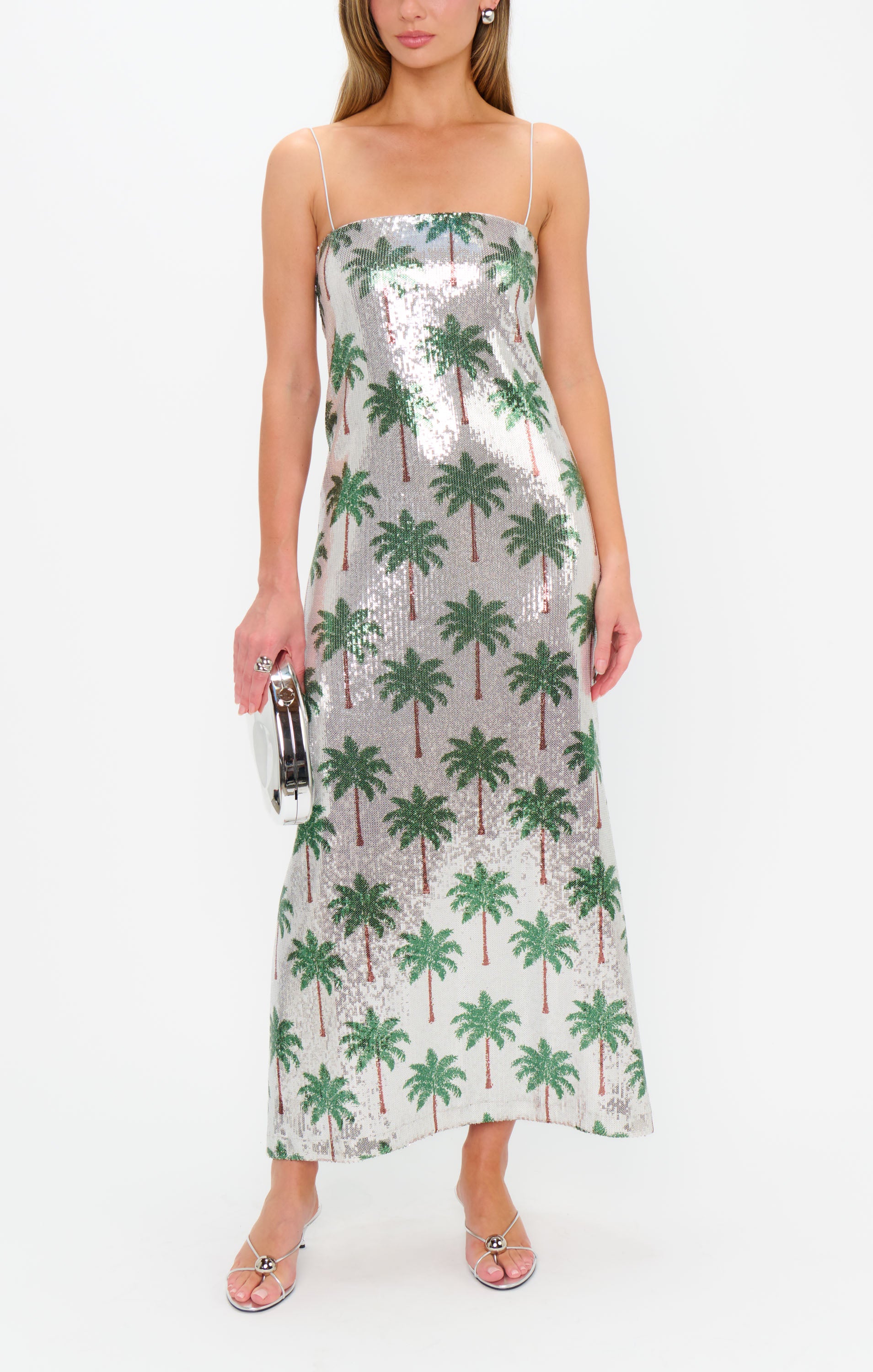 Lizzy Midi Dress ~ Disco Palm Sequins – Show Me Your Mumu