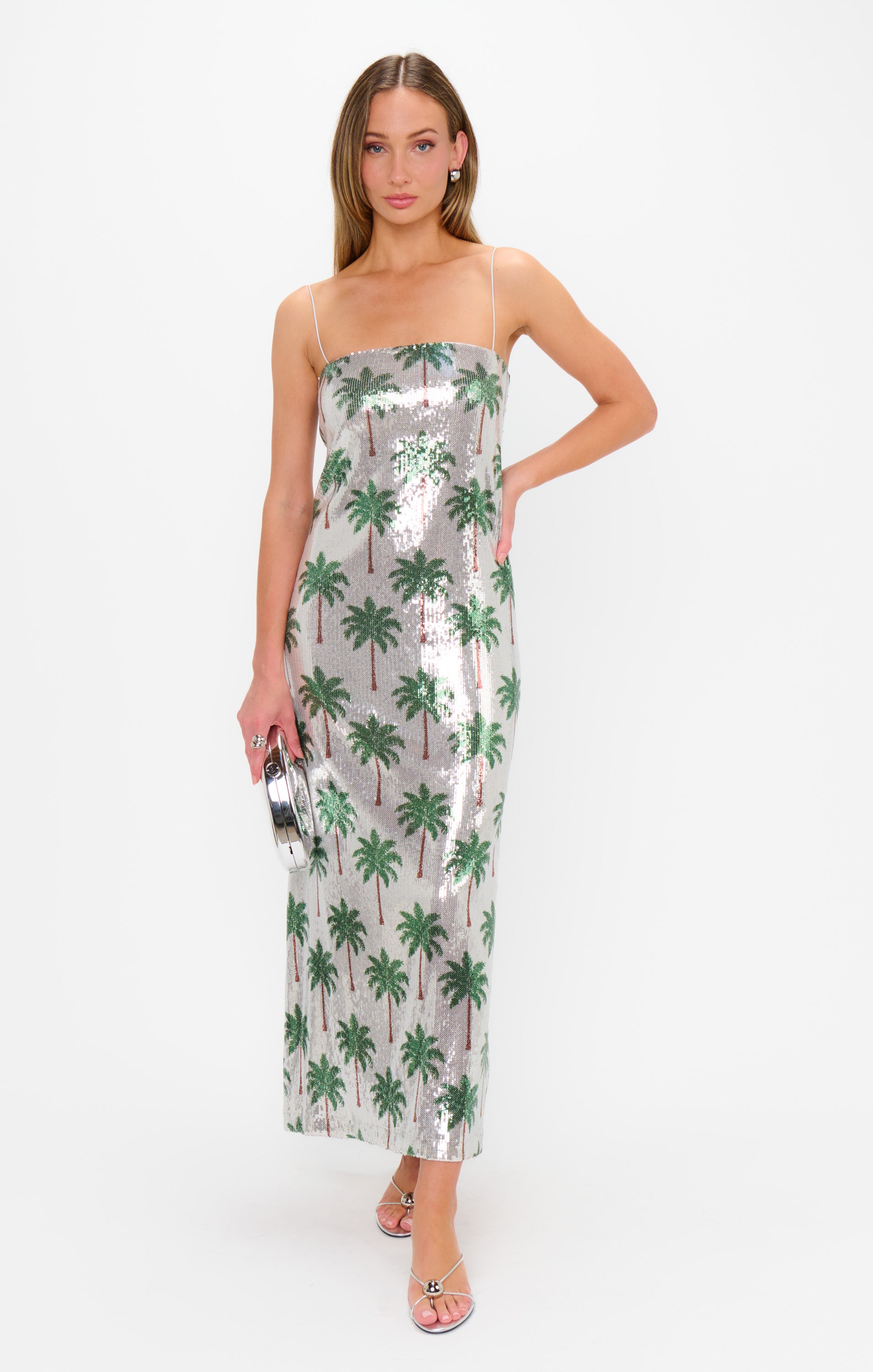 show me your mumu sequin dress Lizzy Midi Dress, in Disco Palm Sequins
