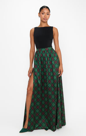Monroe Maxi Skirt ~ Mistletoe Plaid