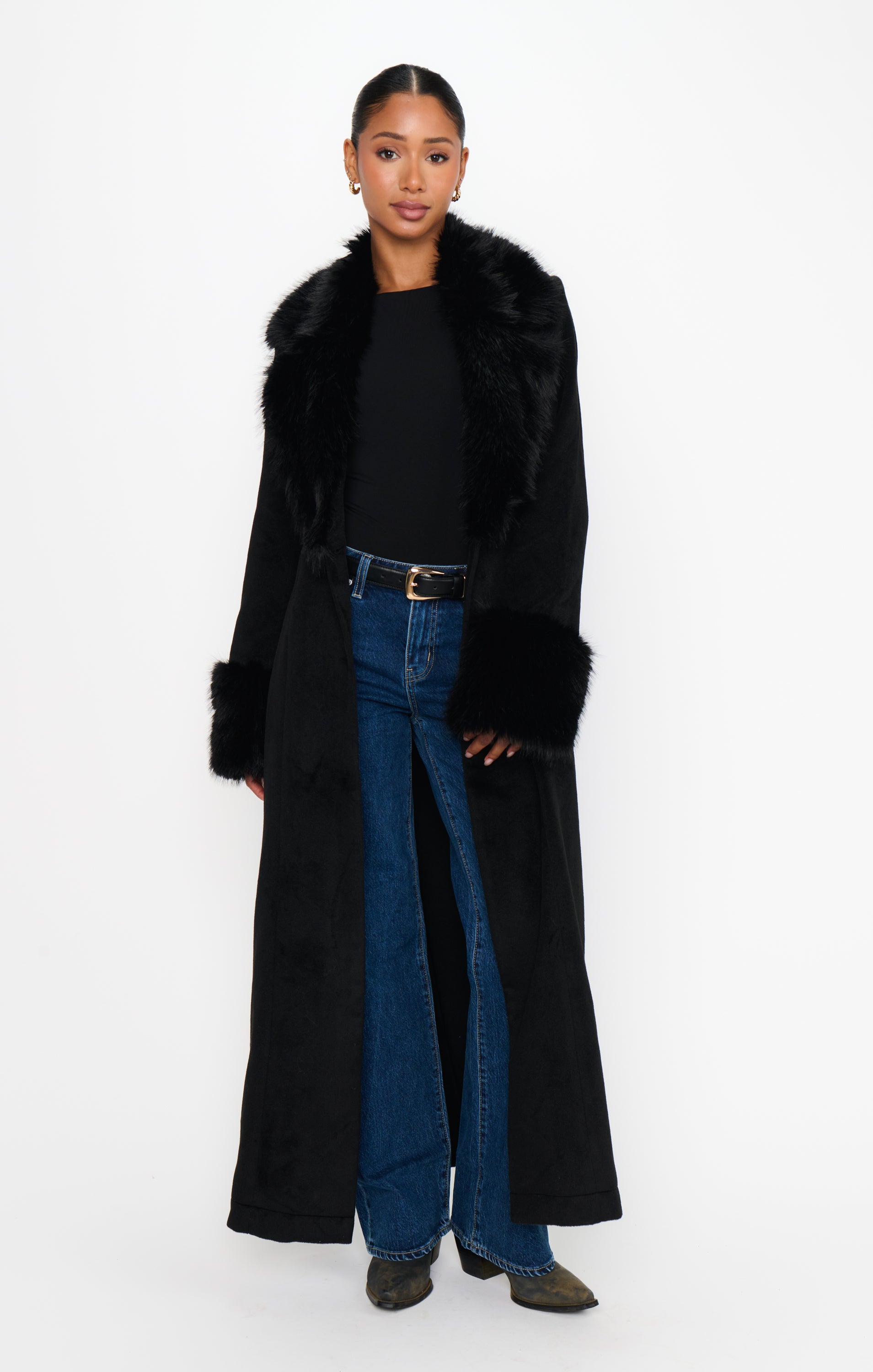 Checkroom Coat ~ Black with Faux Fur – Show Me Your Mumu