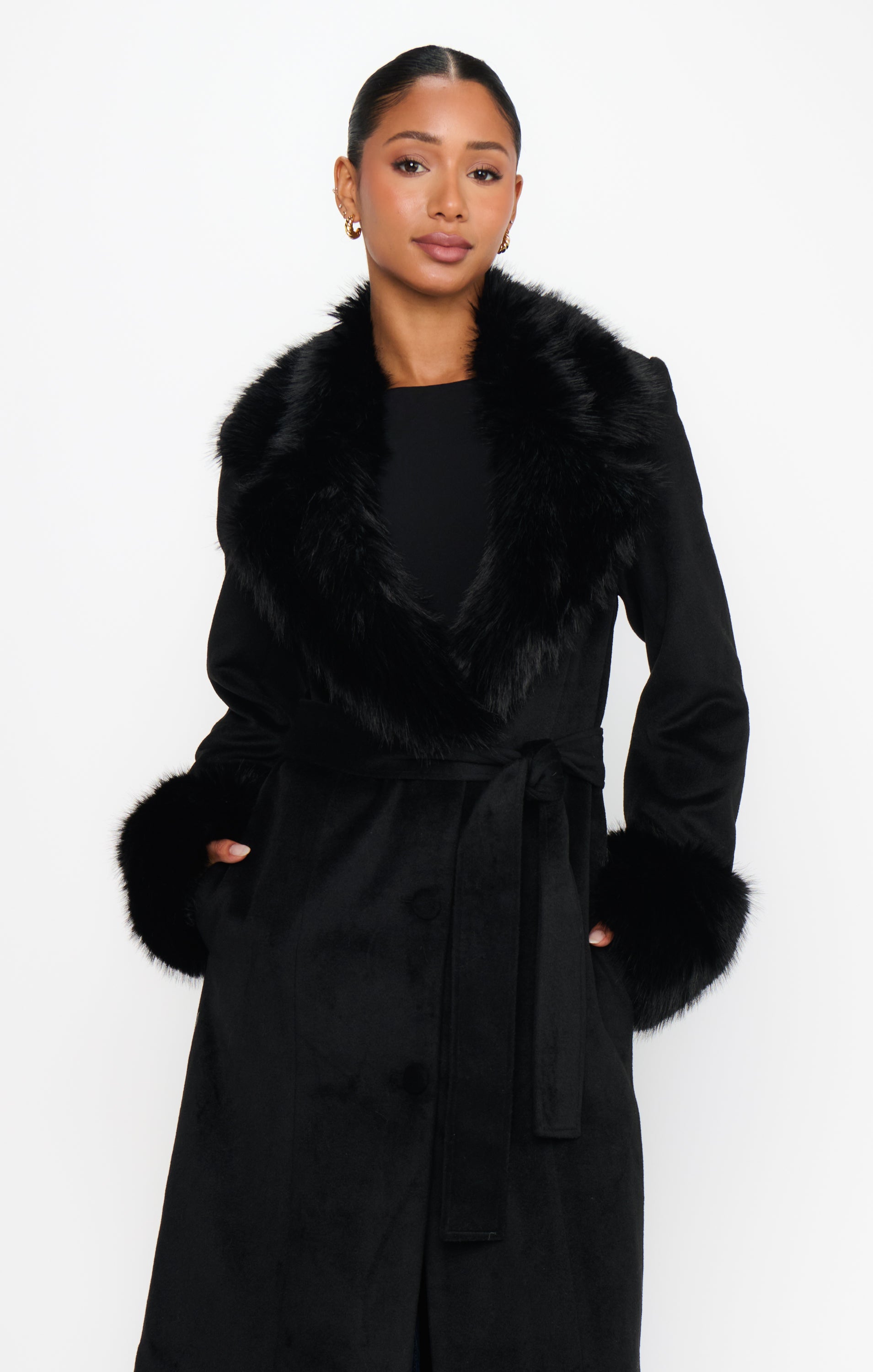 Checkroom Coat ~ Black with Faux Fur – Show Me Your Mumu