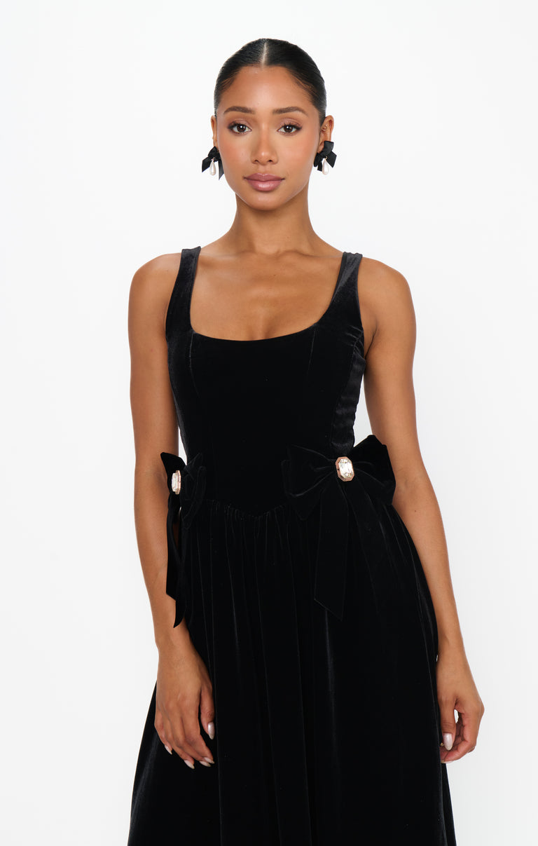 Ricci Midi Dress, in Black Velvet, Size: Medium | Show Me Your Mumu Ricci Midi Dress, in Black Velvet, Size: Medium | Show Me Your Mumu