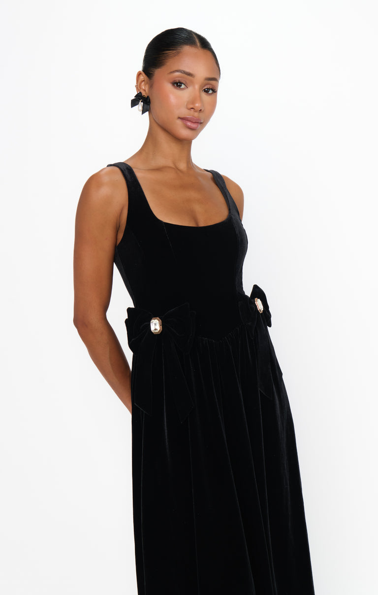 velvet dress midi length Curve Velvet Wrap Midi Dress