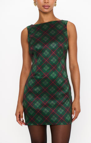 Tori Mini Dress ~ Mistletoe Plaid