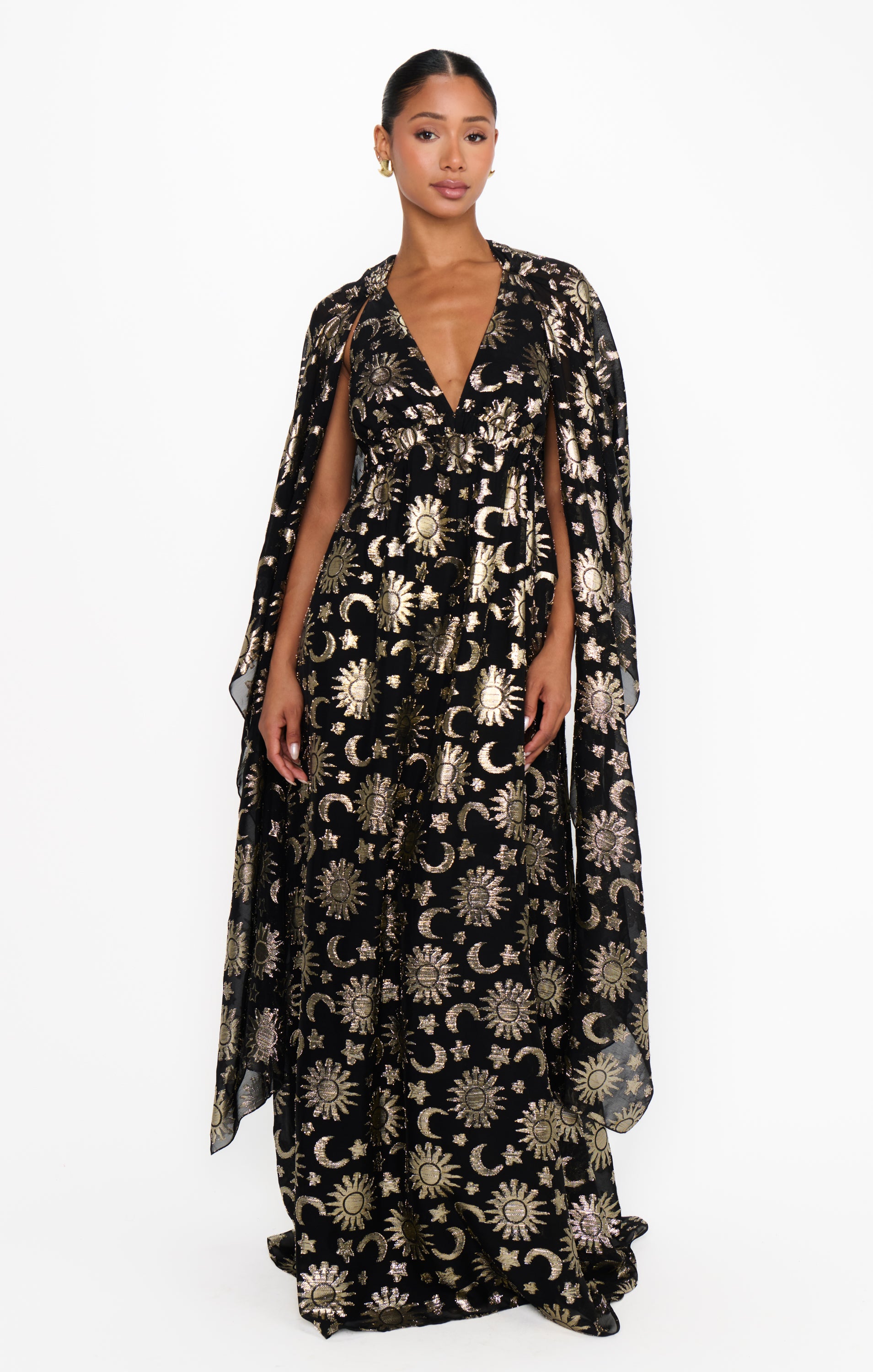 Wanderlust Maxi Dress, in Celestial Shimmer Chiffon, Size: Small | Show Me Your Mumu