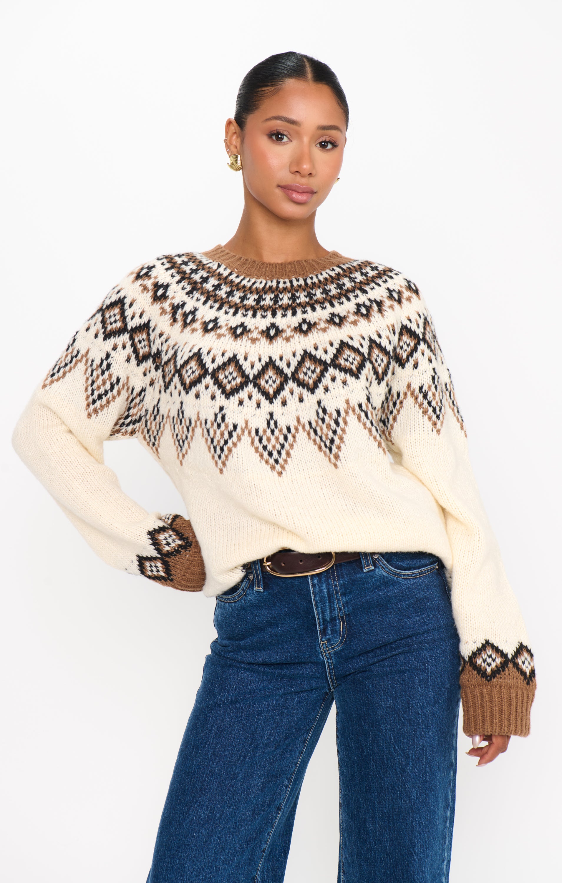Toasty Sweater ~ Brown Sugar Fair Isle Knit – Show Me Your Mumu
