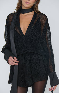 Dakota Shorts ~ Black Velvet Burnout