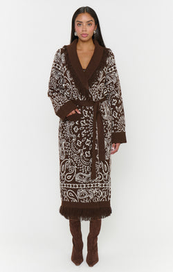 Maisie Cardigan ~ Brown Bandana Knit