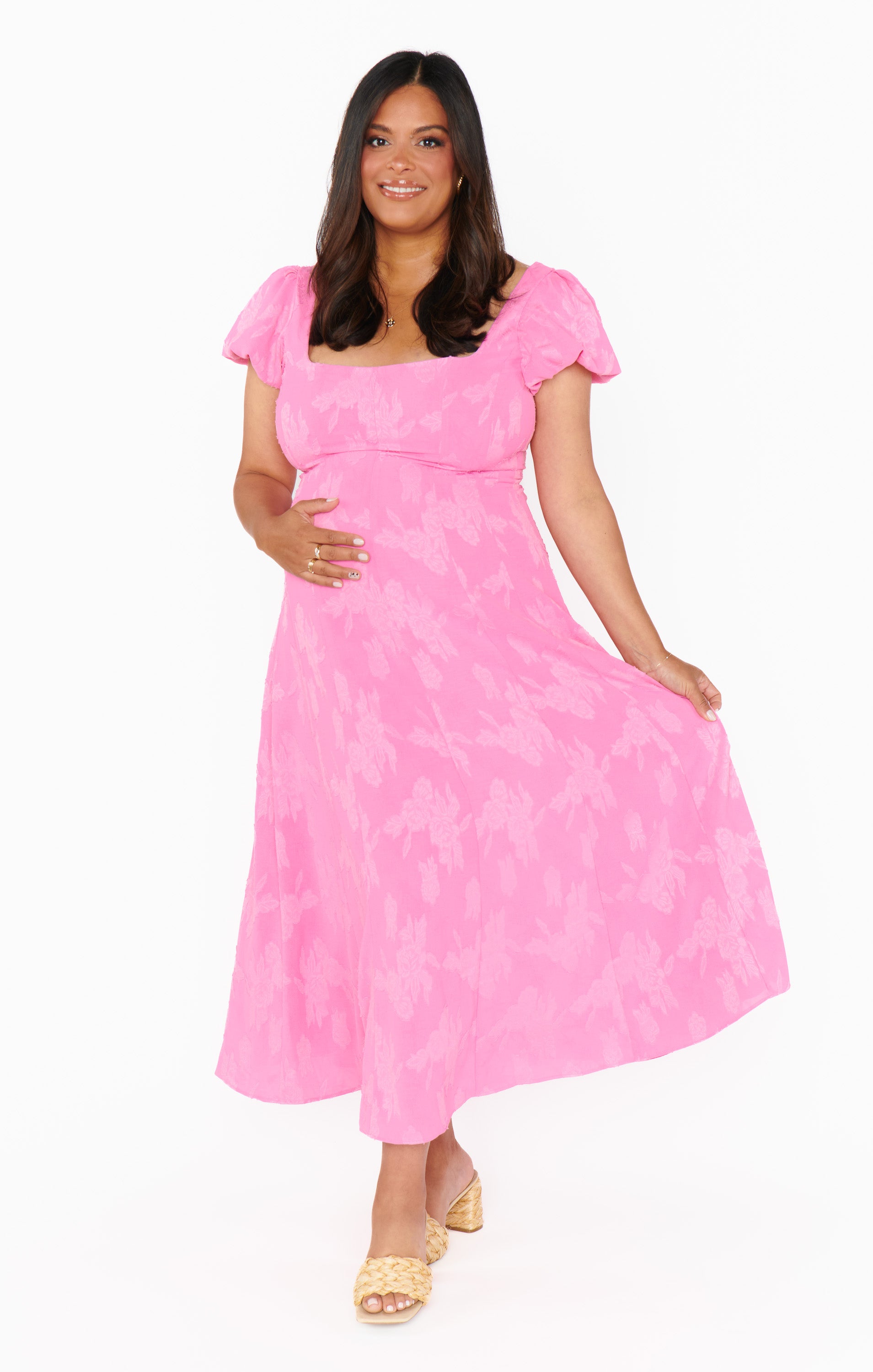 Mia Midi Dress ~ Pink Clip Floral Show Me Your Mumu Mia Midi Dress ~ Pink Clip Floral Show Me Your Mumu