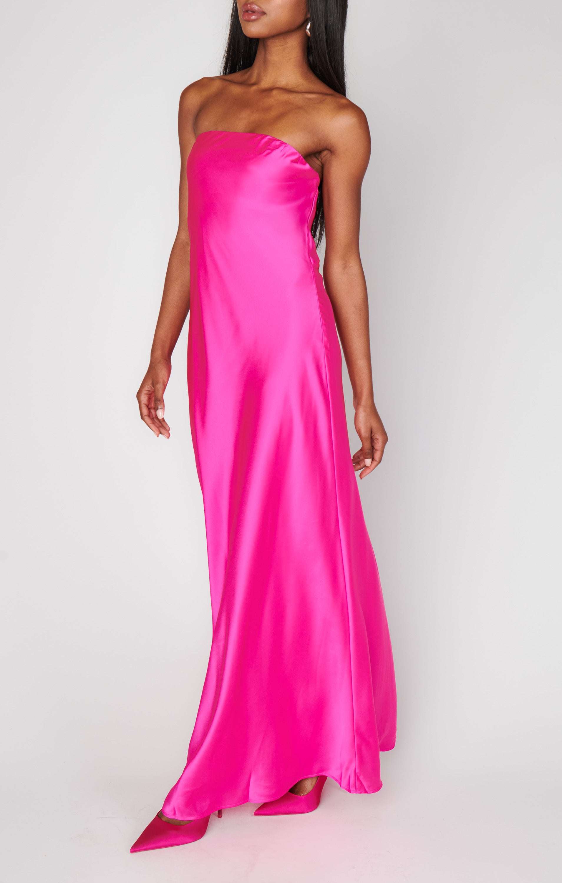 Show Me Your Mumu Taylor Tube Dress - Hot Pink Taylor Tube Dress ~ Hot Pink Luxe Satin – Show Me Your Mumu