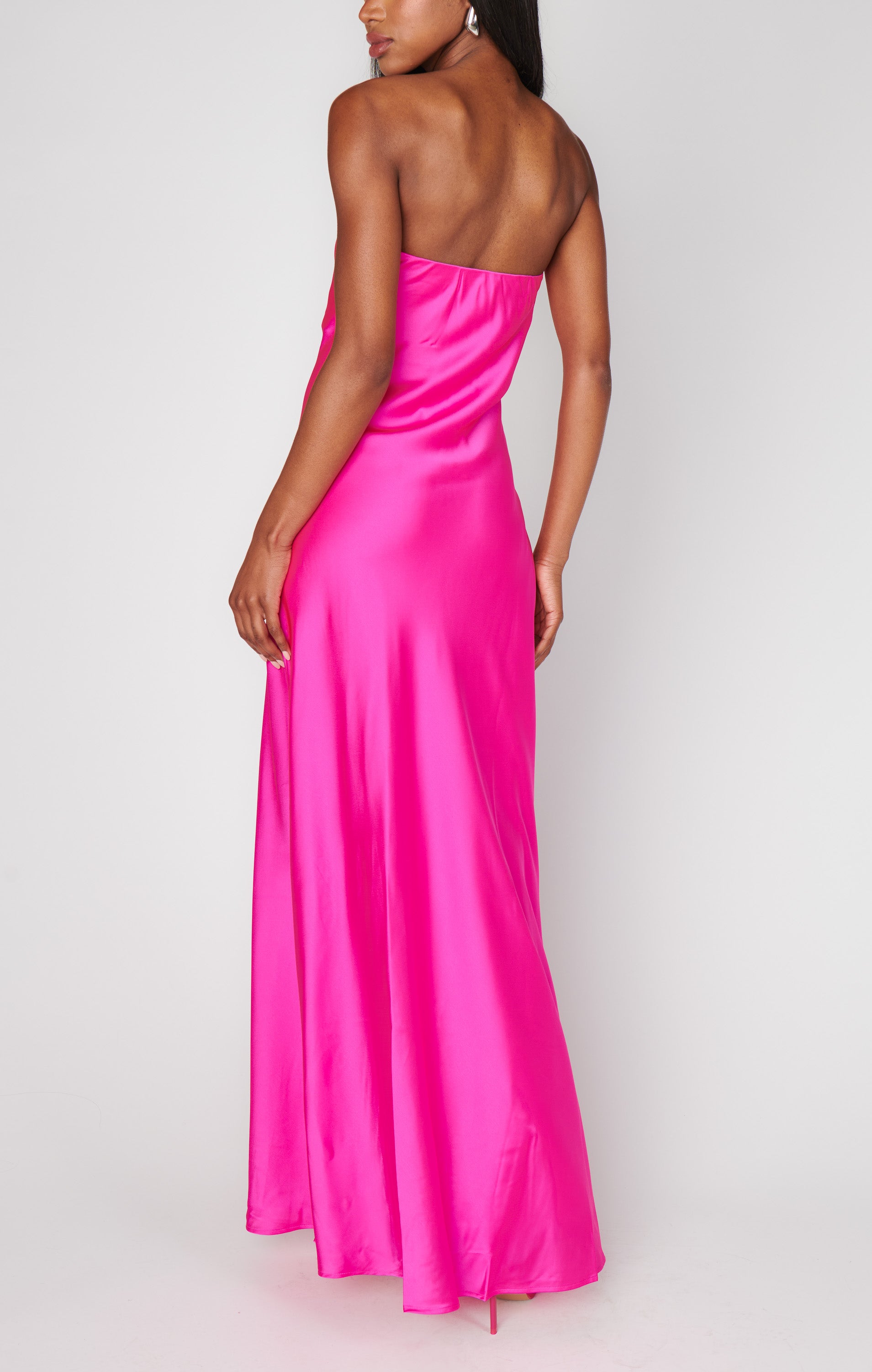 Taylor Tube Dress ~ Hot Pink Luxe Satin – Show Me Your Mumu