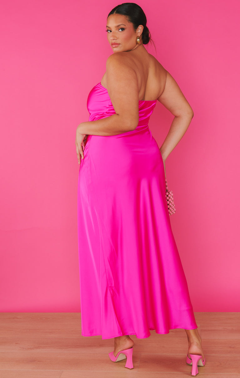 Taylor Tube Dress ~ Hot Pink Luxe Satin Show Me Your Mumu Taylor Tube Dress ~ Hot Pink Luxe Satin Show Me Your Mumu