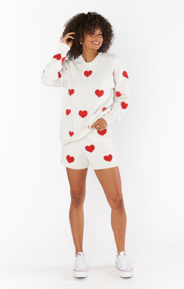 Go To Sweater ~ Tossed Heart Knit Red – Show Me Your Mumu