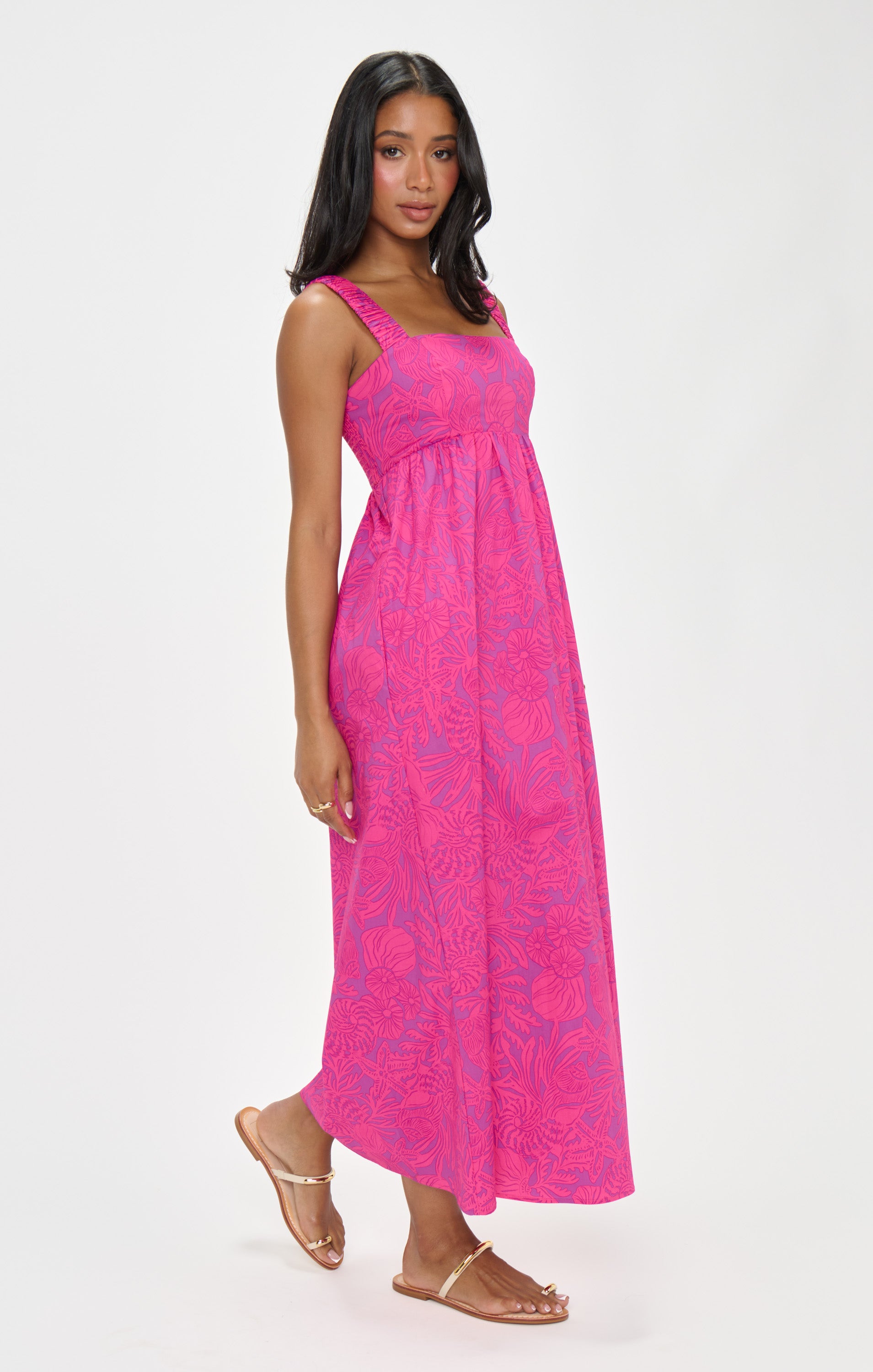 Fling Midi Dress ~ Pink Shells Poplin – Show Me Your Mumu