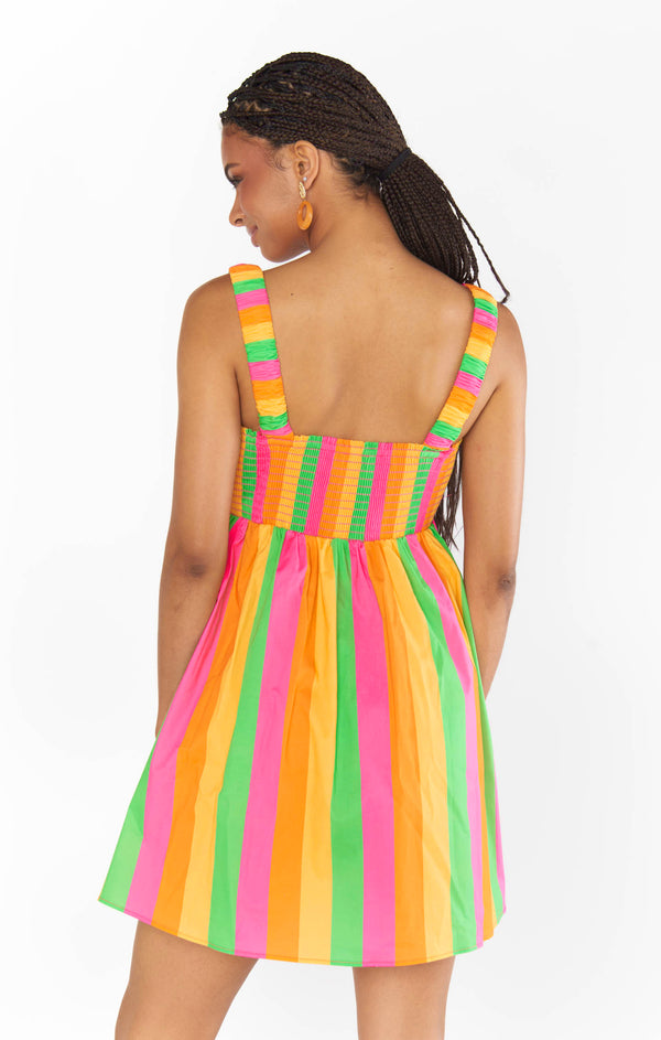 Fling Mini Dress ~ Neon Stripe Poplin – Show Me Your Mumu