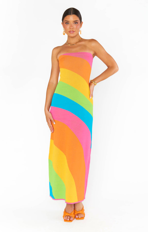 Island Nights Tube Dress ~ Salty Rainbow Stripe Knit – Show Me Your Mumu