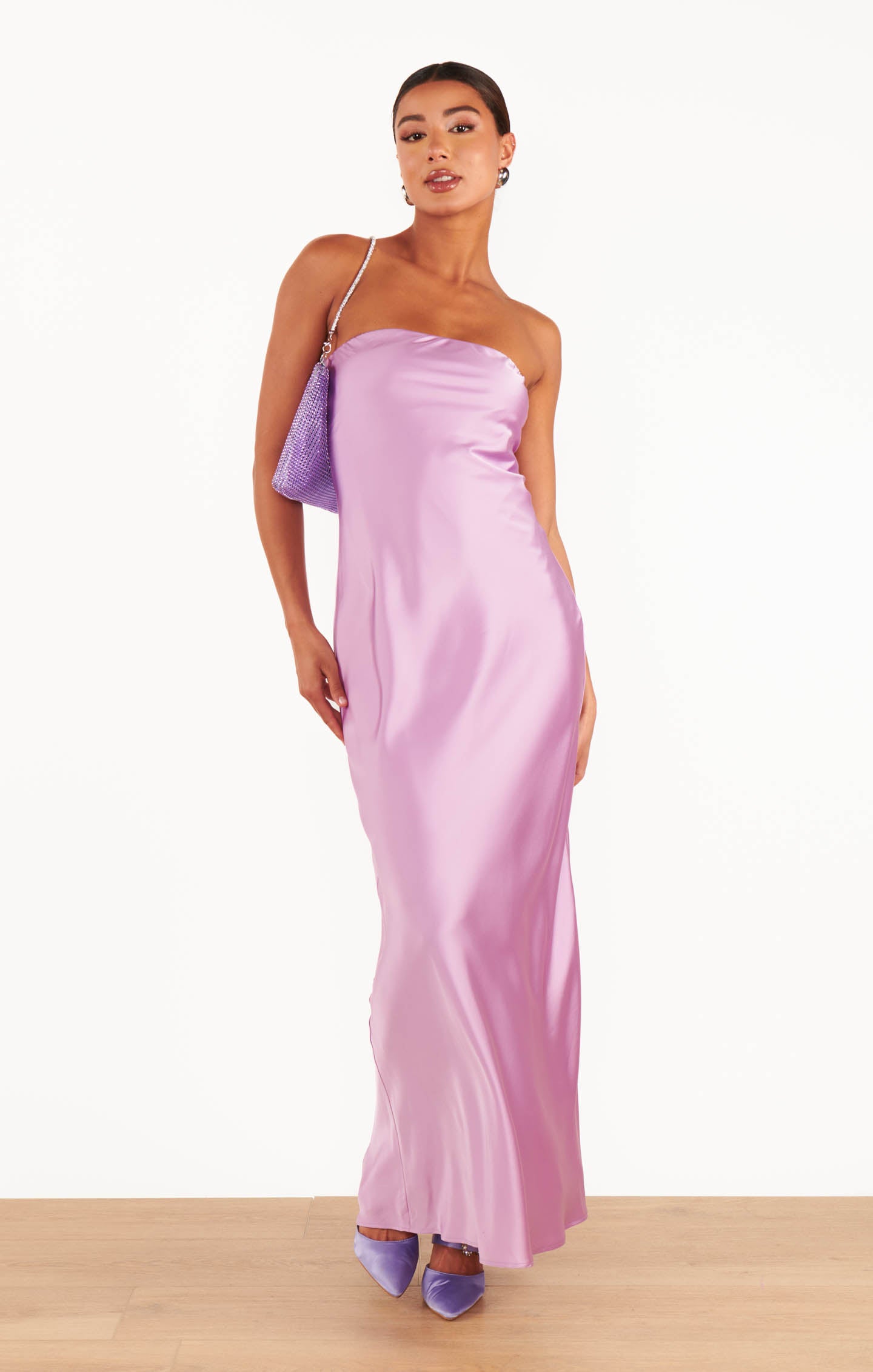 lilac silk dress long lilac silk long dress