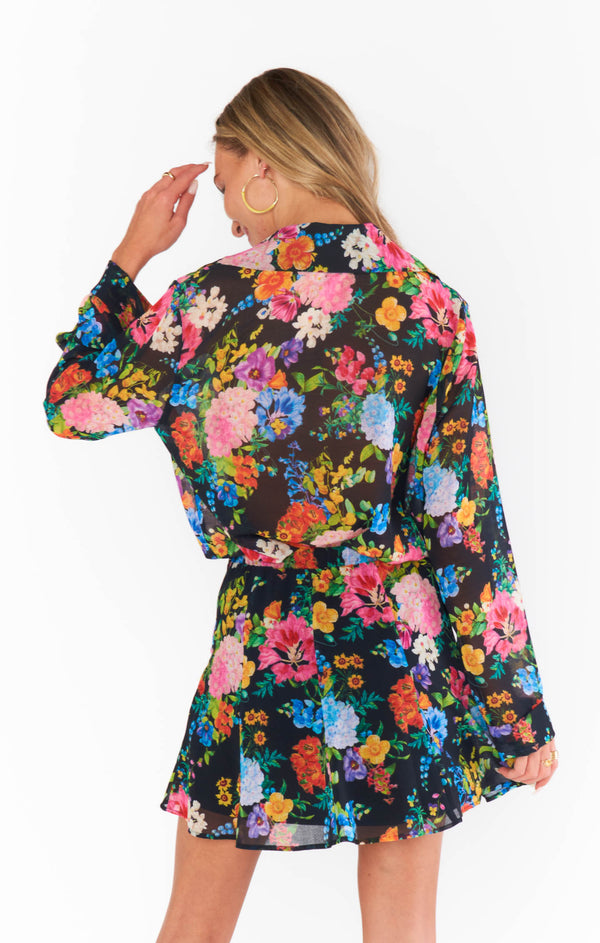 Smith Button Down ~ Midnight Botanical Floral – Show Me Your Mumu