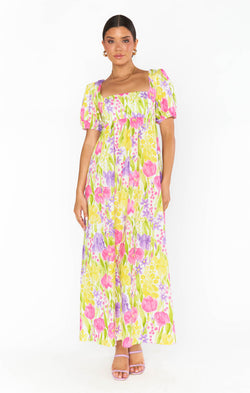 Smitten Midi Dress ~ Blooming Tulips