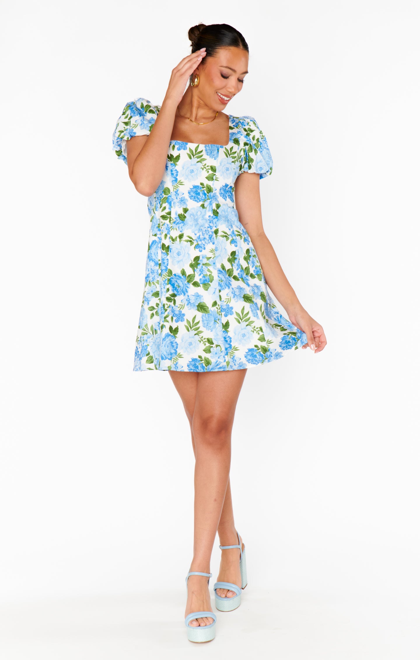 Mia Dress ~ Cottage Floral Blue – Show Me Your Mumu