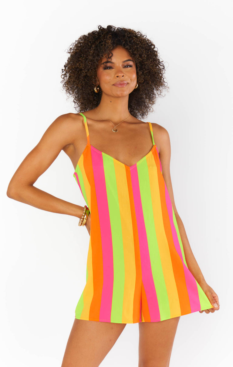 Rascal Romper ~ Neon Vacay Stripe – Show Me Your Mumu