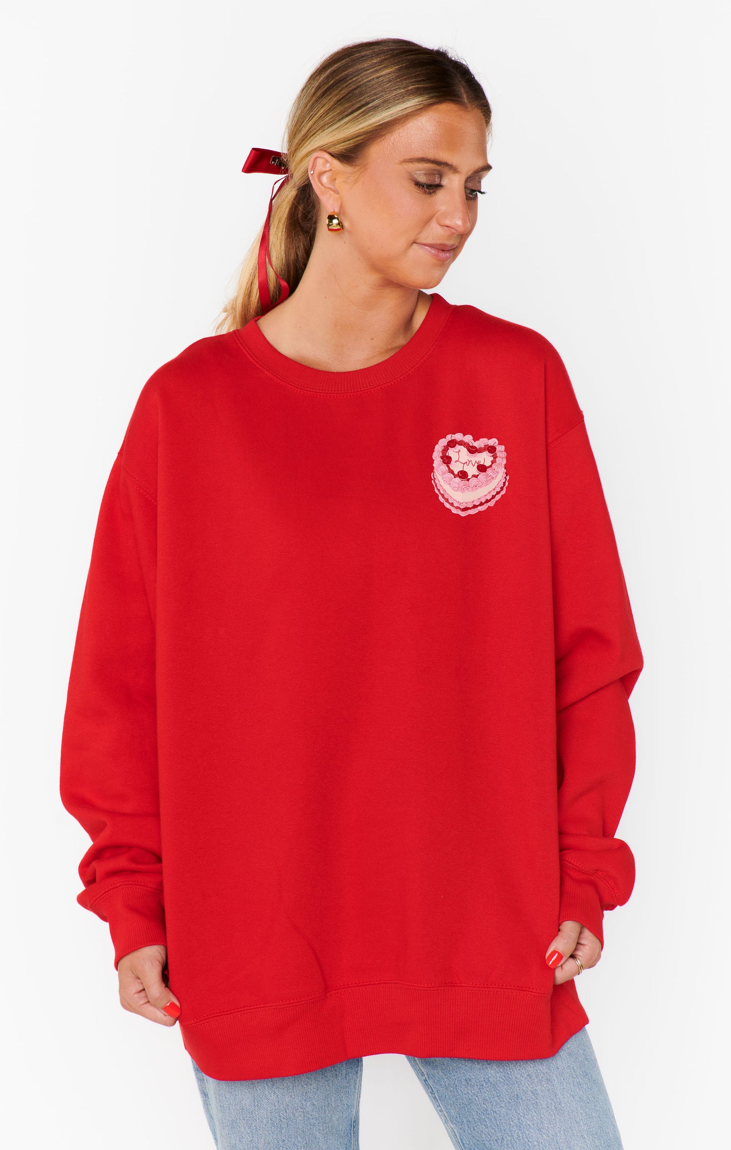 (取寄) ショウ ミー ユア ムームー レディース スタンレー スウェットシャツ Show Me Your Mumu women Stanley Sweatshirt Cake Graphic 4142261700015_045_b