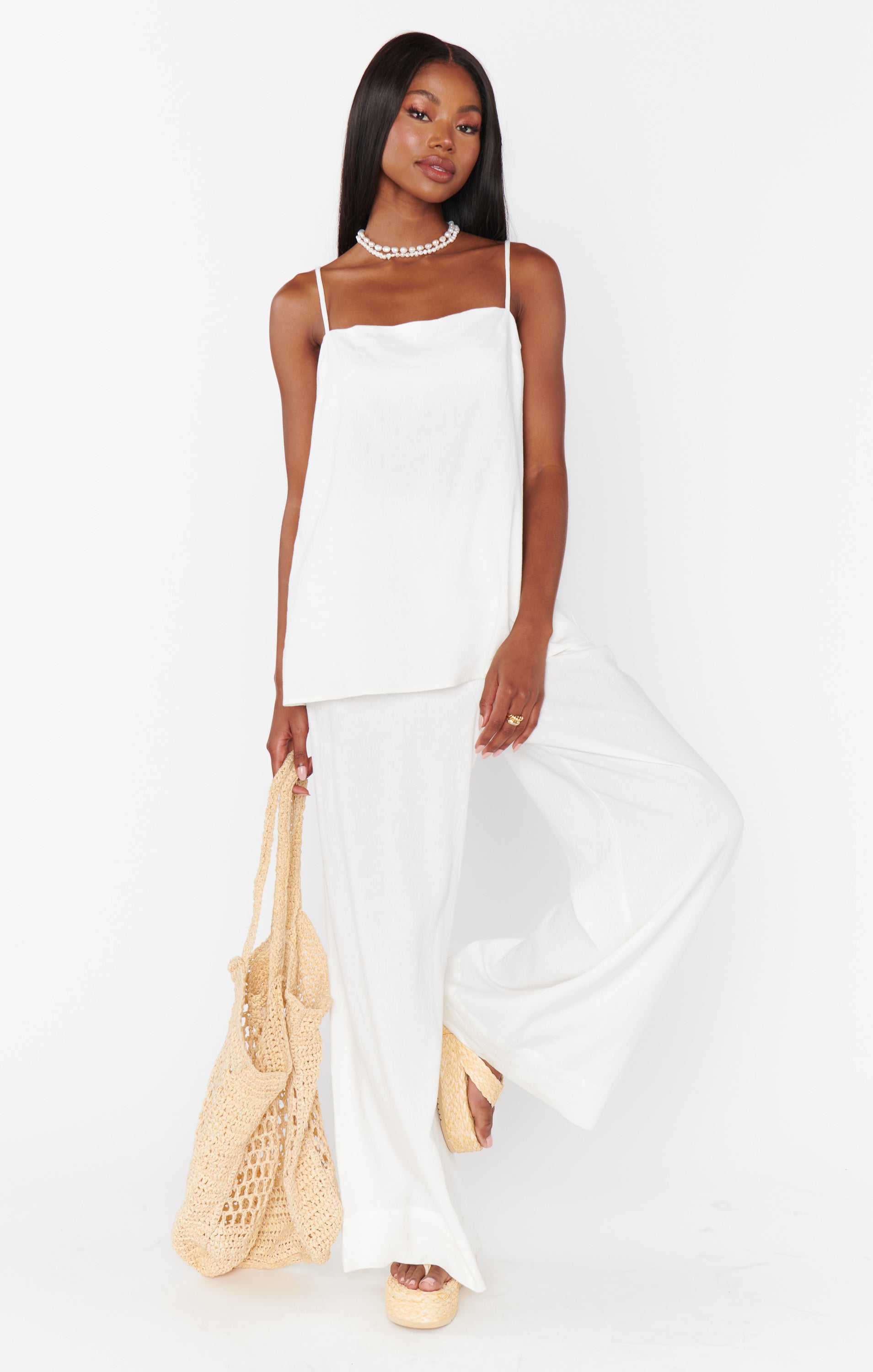 Hayes Trouser ~ White Linen – Show Me Your Mumu