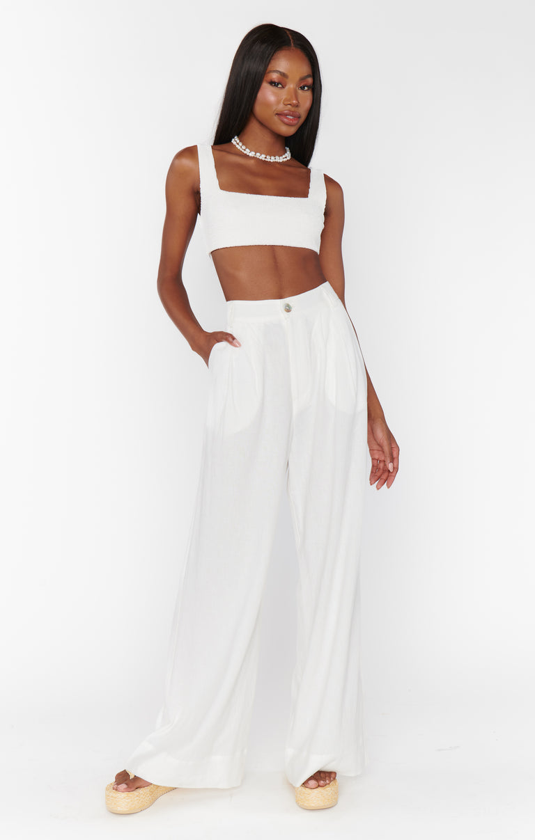 Hayes Trouser ~ White Linen – Show Me Your Mumu