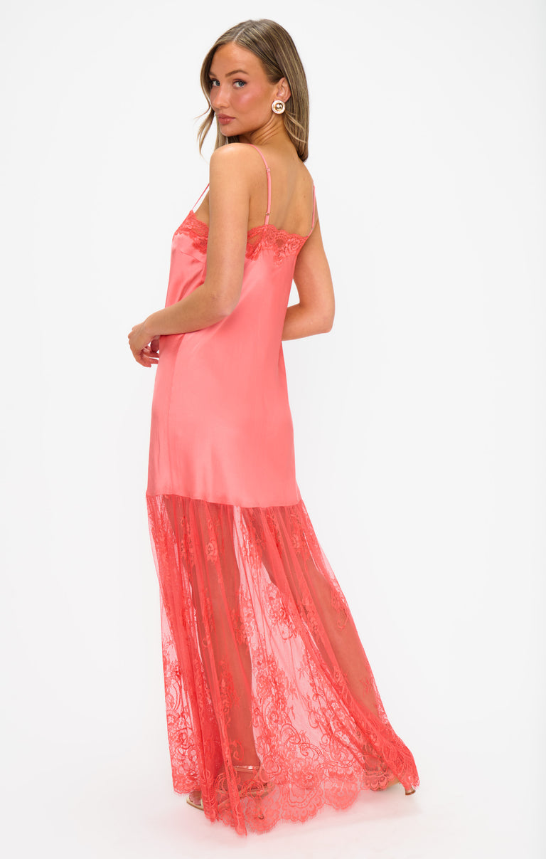 Celine Dress, in Coral Luxe Satin, Size: 2XL | Show Me Your Mumu | Bridesmaid Dresses & Wedding Attendee Dress Celine Dress, in Coral Luxe Satin, Size: 2XL | Show Me Your Mumu | Bridesmaid Dresses & Wedding Attendee Dress