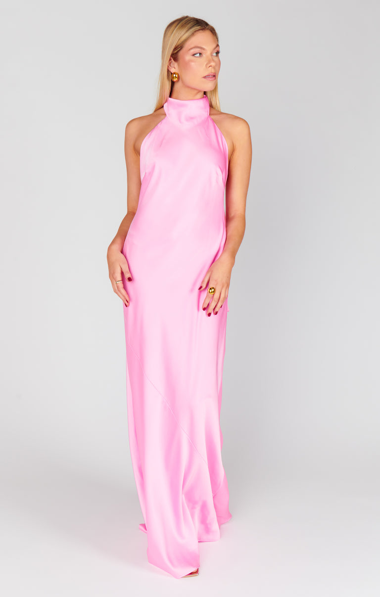 Lisa Maxi Dress ~ Pink Luxe Satin – Show Me Your Mumu