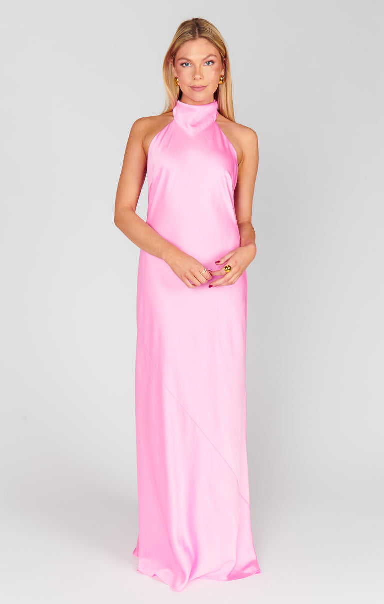 Lisa Maxi Dress ~ Pink Luxe Satin – Show Me Your Mumu