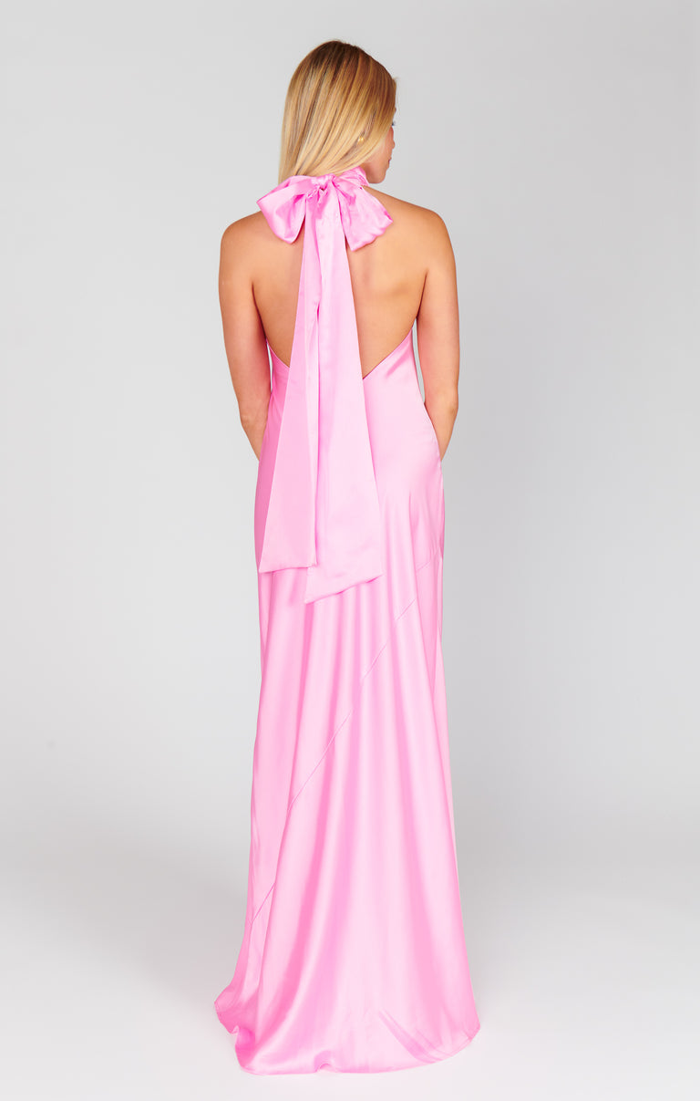 Lisa Maxi Dress ~ Pink Luxe Satin – Show Me Your Mumu