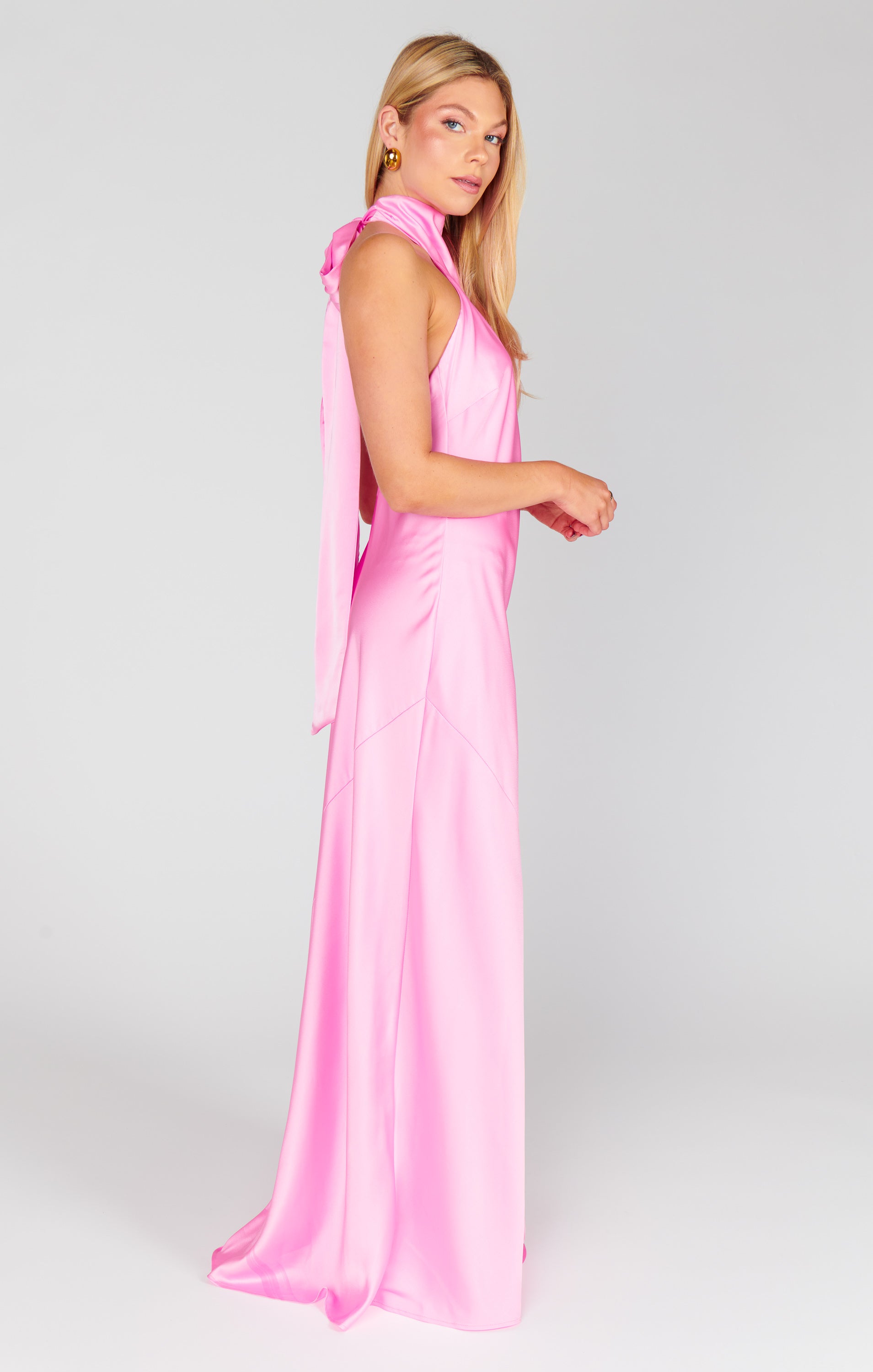 Lisa Maxi Dress ~ Pink Luxe Satin – Show Me Your Mumu