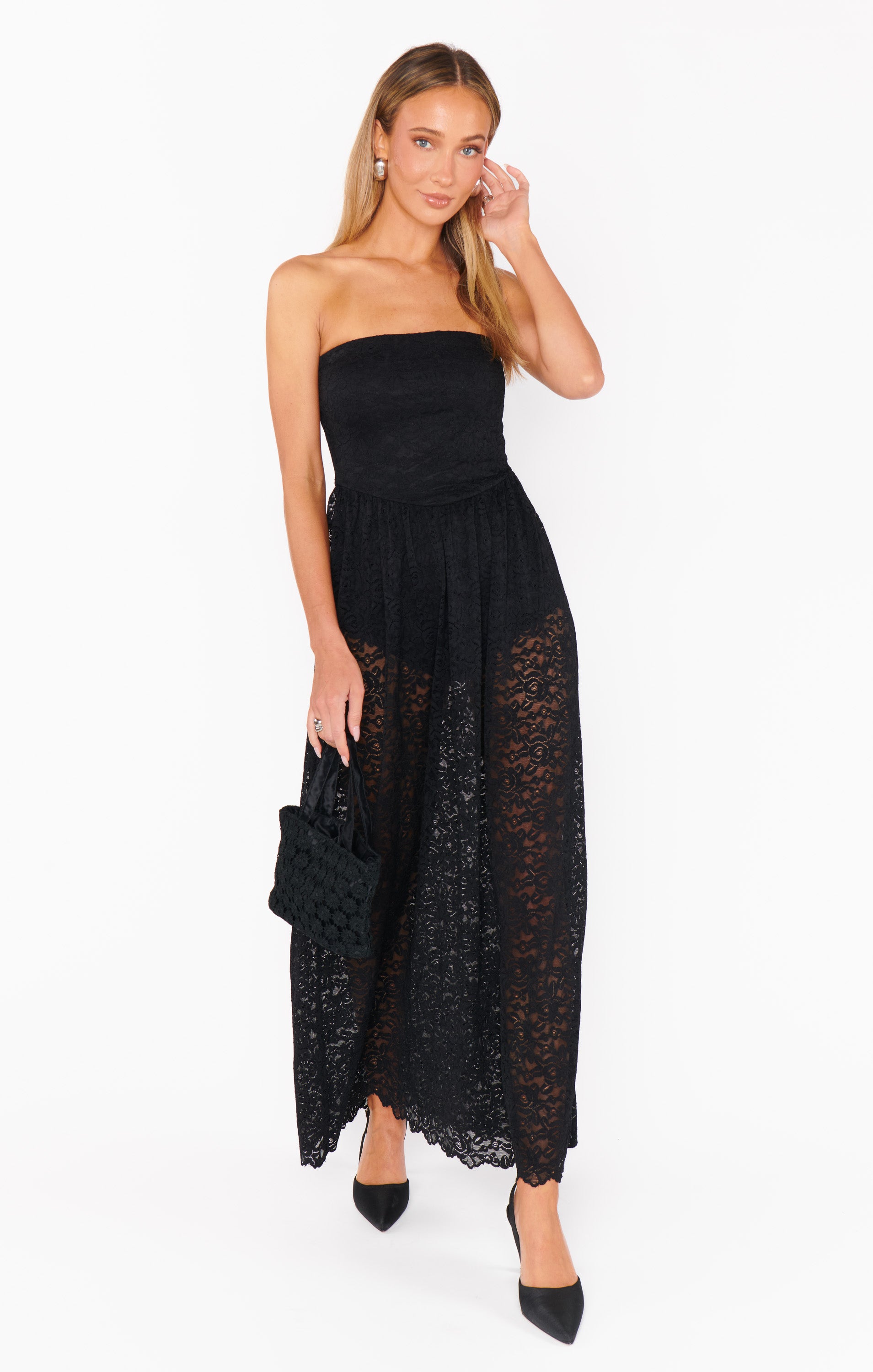 black lace drop waist dress Diana Drop Waist Dress ~ Black Lovely Lace XS