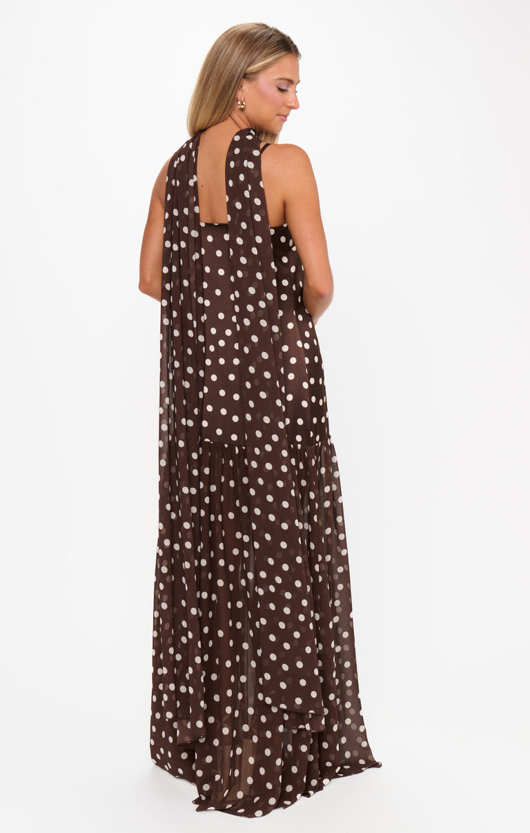Dalia Maxi Dress, in Chocolate Brown Polka Dot, Size: XL | Show Me Your Mumu | Wedding Attendee Dress Dalia Maxi Dress, in Chocolate Brown Polka Dot, Size: XL | Show Me Your Mumu | Wedding Attendee Dress