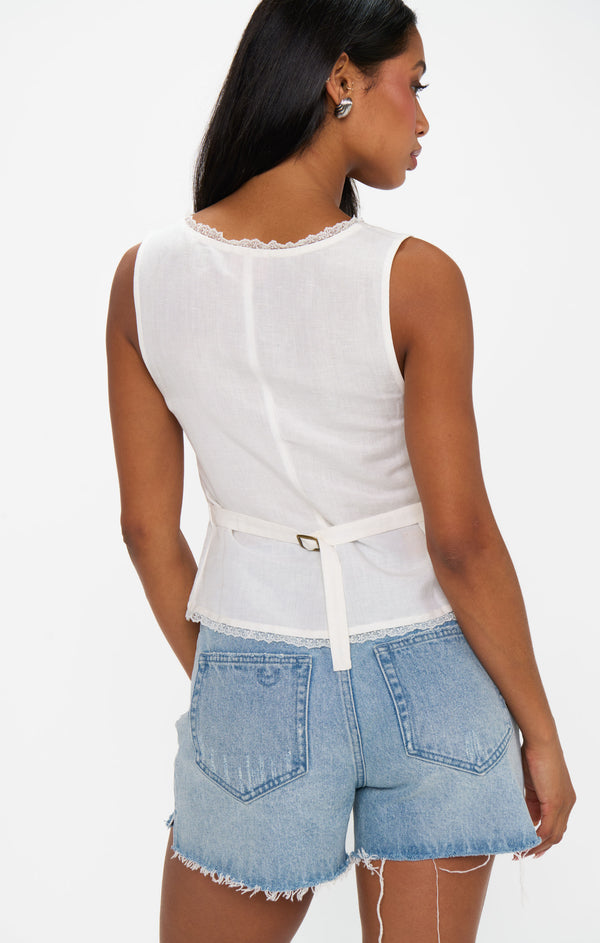 Mimi Top ~ White Linen – Show Me Your Mumu