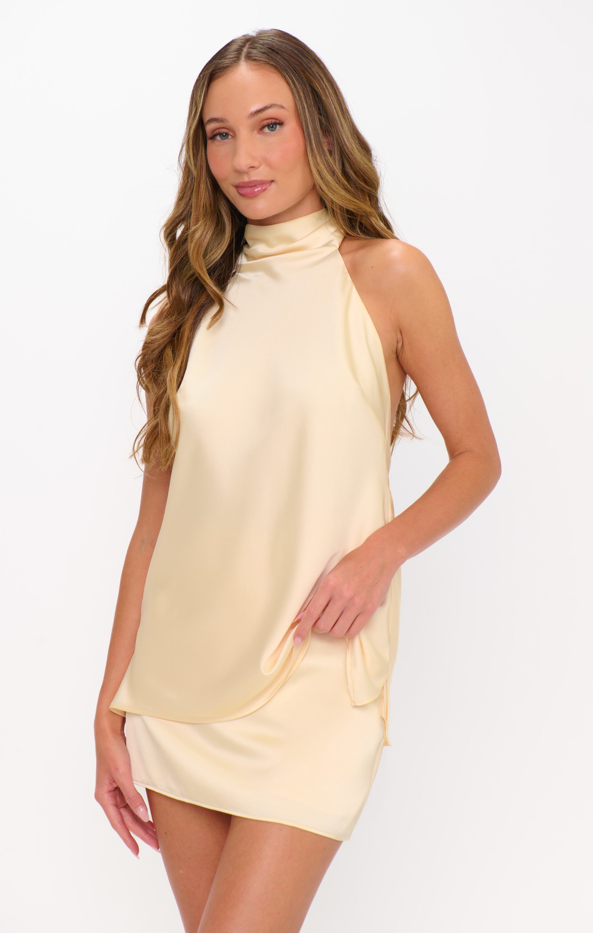 lisa mini dress show me your mumu Lisa Top, in Buttercream Luxe Satin, Size: Medium