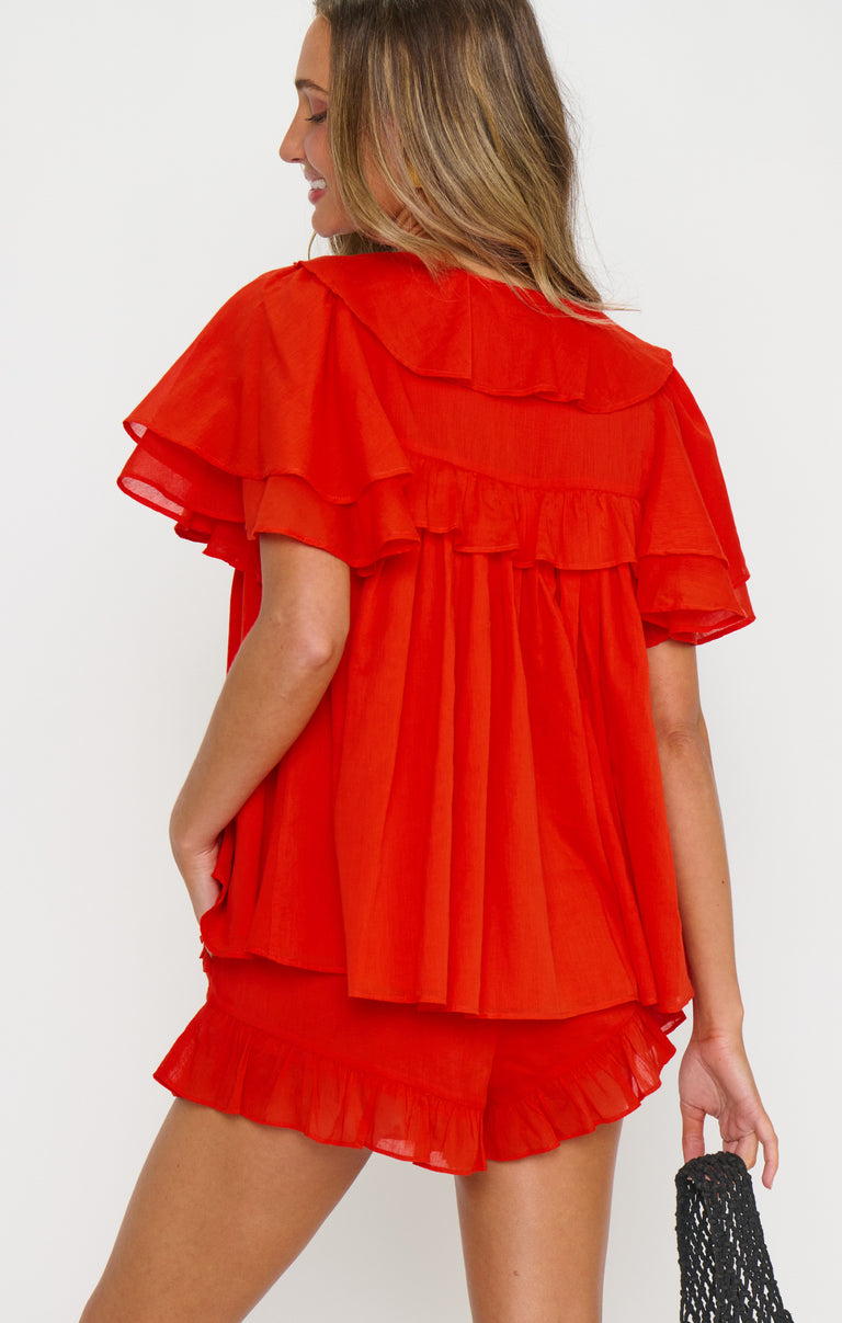 red dress shorts Summer Stroll Flowy Shorts | Trendy Women's Shorts