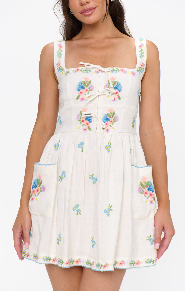 Demi Mini Dress ~ Wild Meadow Embroidery Show Me Your Mumu Demi Mini Dress ~ Wild Meadow Embroidery Show Me Your Mumu